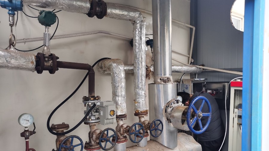 涡街星空(中国)测蒸汽，现场安装调试